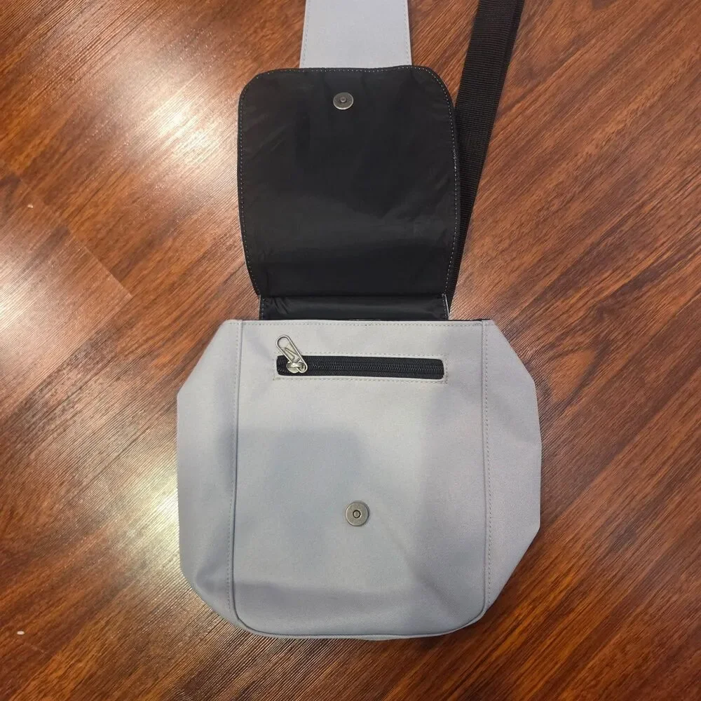 Vintage Nike Y2K Crossbody Sling Bag Single Strap In Gray Black Swoosh Logo